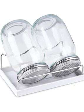 Sprouting Jar Kit-2 Wide Mouth Quart Mason Jars with 316 Stainless Steel Screen‎